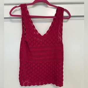 Mango magenta crochet top